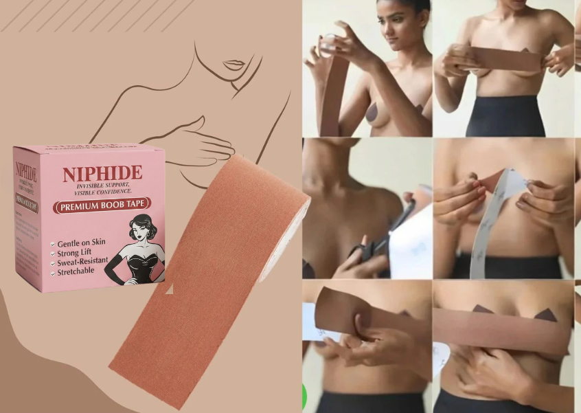 Cut boob tape to desired length