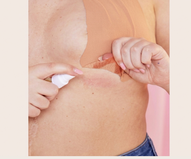 Soak boob tape with oil before removal